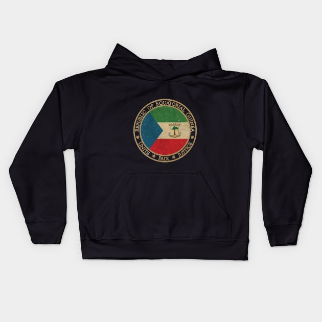 Vintage Republic of Equatorial Guinea Africa African Flag Kids Hoodie by DragonXX
